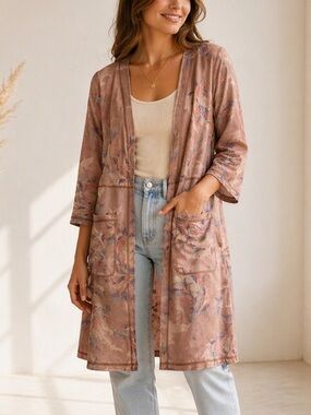 Anthropologie Solitaire Floral Tan Women's Jacket S